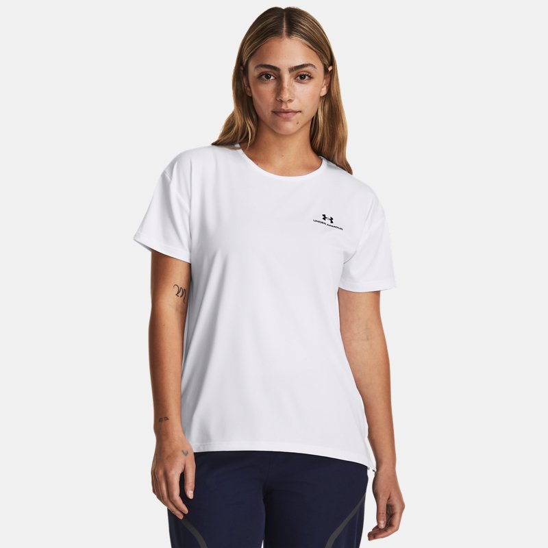 Camiseta de manga corta Under Armour RUSH™ Energy 2.0 para mujer Blanco / Negro XS